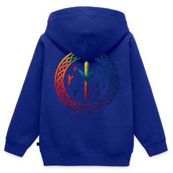 WPAP Polygon Stil - mythischer Runenring - Kinder Premium Organic Zip Hoodie - Royalblau - Hinten - AI Model Kid Male (0cm)