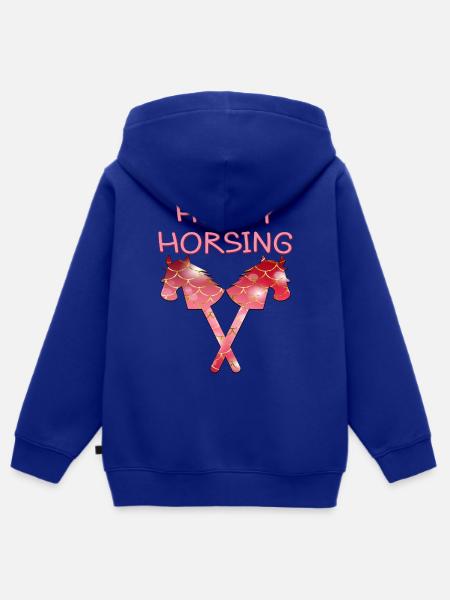 HOBBY HORSING PFERDE - Kinder Premium Organic Zip Hoodie - Royalblau