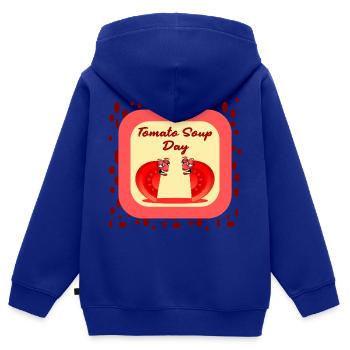 Lustiger Tomatensuppen-Tag - Kinder Premium Organic Zip Hoodie - Royalblau - Hinten - AI Model Kid Male (0cm)