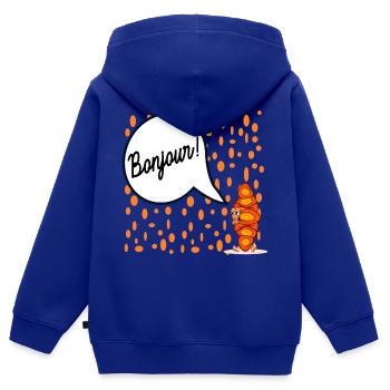Hallo Französisches Croissant Frankreich - Kinder Premium Organic Zip Hoodie - Royalblau - Hinten - AI Model Kid Male (0cm)