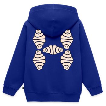 ANFANGSBUCHSTABE H FRANZBRÖTCHEN - Kinder Premium Organic Zip Hoodie - Royalblau - Hinten - AI Model Kid Male (0cm)