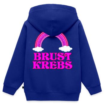 BRUSTKREBS REGENBOGEN - Kinder Premium Organic Zip Hoodie - Royalblau - Hinten - AI Model Kid Male (0cm)