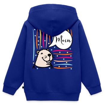 Norddeutschland Moin Capybara - Kinder Premium Organic Zip Hoodie - Royalblau - Hinten - AI Model Kid Male (0cm)