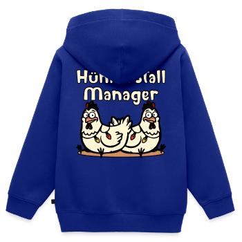 Weihnachten Hühnerstall Manager - Kinder Premium Organic Zip Hoodie - Royalblau - Hinten - AI Model Kid Male (0cm)