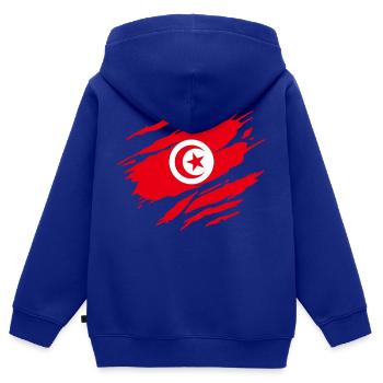 Tunesien tunesische Flagge - Kinder Premium Organic Zip Hoodie - Royalblau - Hinten - AI Model Kid Male (0cm)