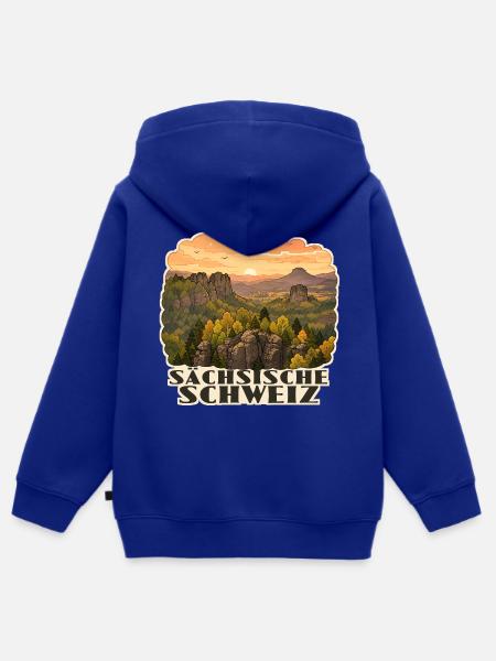 Sächsische Schweiz - Kinder Premium Organic Zip Hoodie - Royalblau