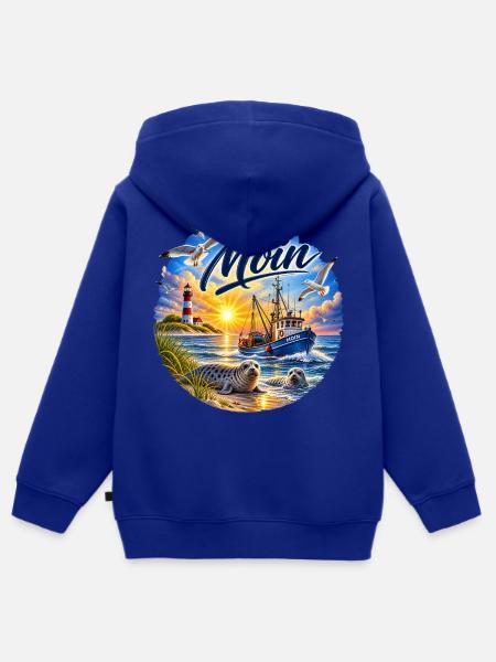 Nordsee , Moin Küstenzauber Seestimmung - Kinder Premium Organic Zip Hoodie - Royalblau