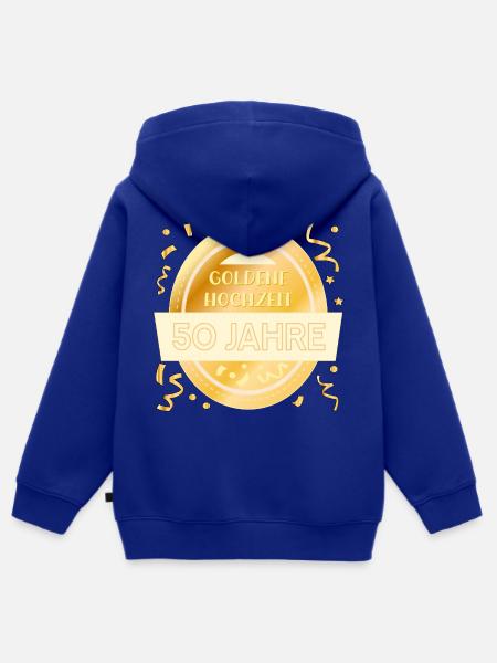 50 Jahre, Goldene Hochzeit - Kinder Premium Organic Zip Hoodie - Royalblau