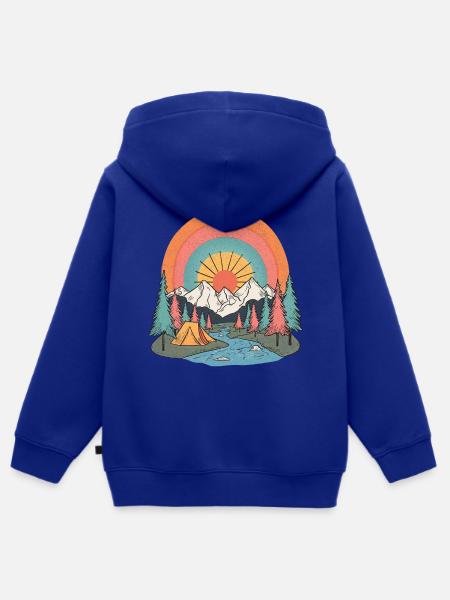Sunny side - Kinder Premium Organic Zip Hoodie - Royalblau