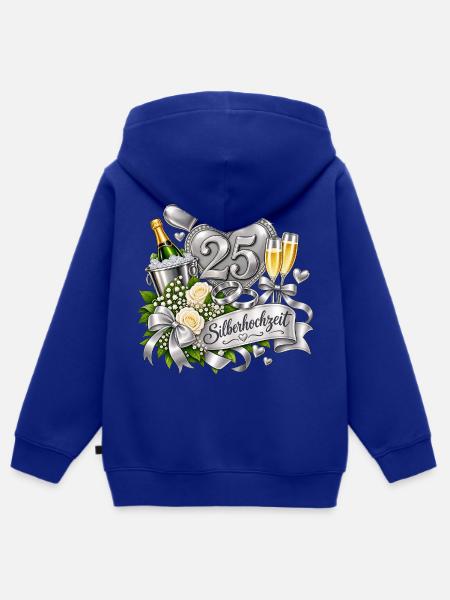 25. Silberhochzeit Festdesign - Kinder Premium Organic Zip Hoodie - Royalblau