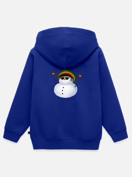 Rasta Schneemann - Mit Sonnenbrille - Kinder Premium Organic Zip Hoodie - Royalblau