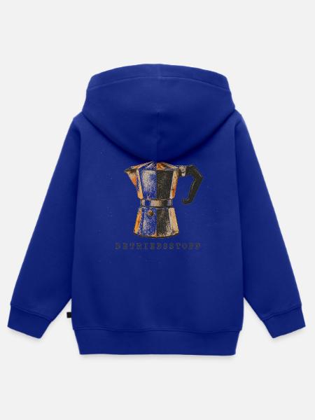 Kaffee Shirt - Kinder Premium Organic Zip Hoodie - Royalblau