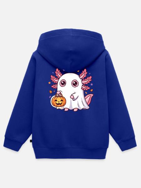 Geist-Axolotl - Kinder Premium Organic Zip Hoodie - Royalblau