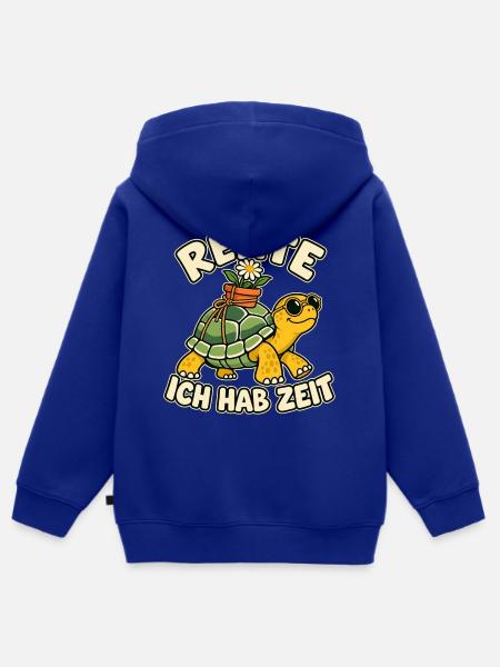 Rente – Schildkröte hat Zeit - Kinder Premium Organic Zip Hoodie - Royalblau