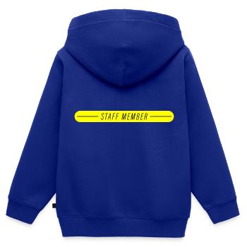Membre du personnel - Sweat Premium à capuche zippé enfant bio - bleu roi - Dos - AI Model Kid Male (0cm)