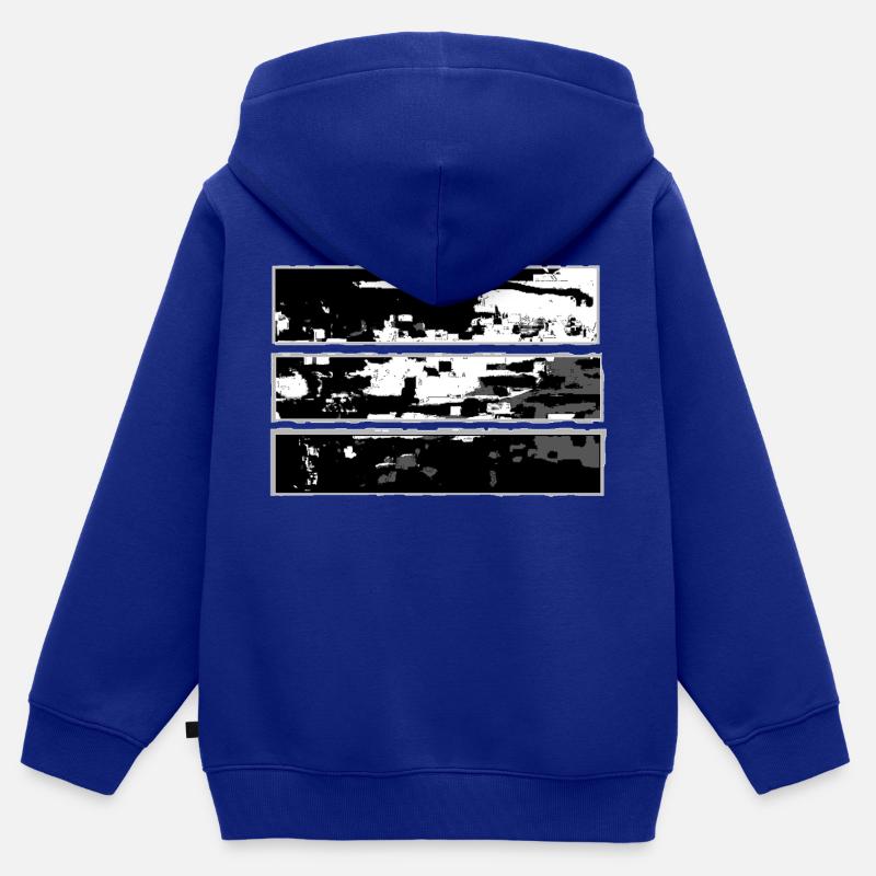 paysage abstrait - Sweat Premium à capuche zippé enfant bio - bleu roi
