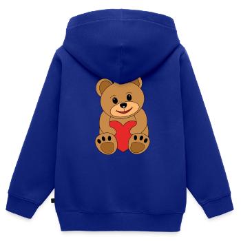teddybär - Kinder Premium Organic Zip Hoodie - Royalblau - Hinten - AI Model Kid Male (0cm)