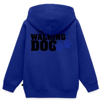 The Walking Dog paw print - Kids Premium Organic Zip-up Hoodie - royal blue - Back - AI Model Kid Male (0cm)