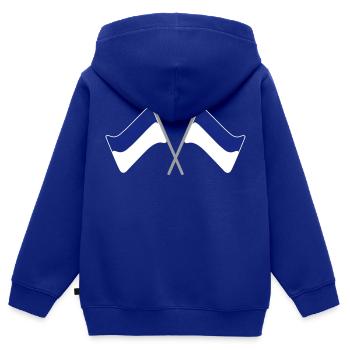 Flag blue-white | Flag | Football | Stadion - Kids Premium Organic Zip-up Hoodie - royal blue - Back - AI Model Kid Male (0cm)
