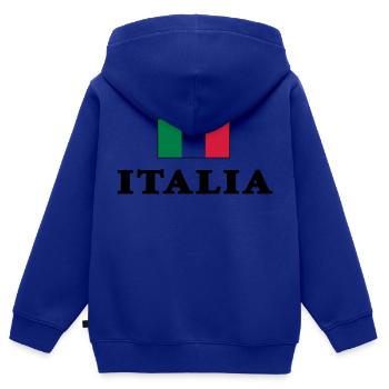 Italienfahne mit Italia Schriftzug - Kinder Premium Organic Zip Hoodie - Royalblau - Hinten - AI Model Kid Male (0cm)