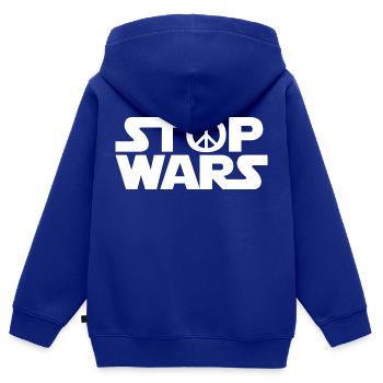 Peace / Stop wars / Geschenkidee - Kinder Premium Organic Zip Hoodie - Royalblau - Hinten - AI Model Kid Male (0cm)
