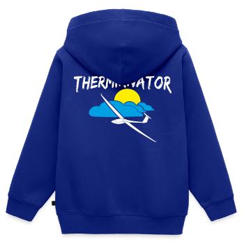 Thermik Segelflieger gleiten lustig Geschenkidee - Kinder Premium Organic Zip Hoodie - Royalblau - Hinten - AI Model Kid Male (0cm)