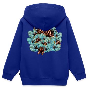 Blumen - Kinder Premium Organic Zip Hoodie - Royalblau - Hinten - AI Model Kid Male (0cm)