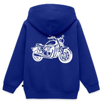 Motard Motard - Sweat Premium à capuche zippé enfant bio - bleu roi - Dos - AI Model Kid Male (0cm)