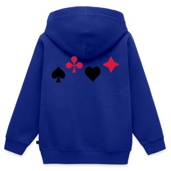 Pik Ass Herz Poker Blackjack Symbol Karten Kasino - Kinder Premium Organic Zip Hoodie - Royalblau - Hinten - AI Model Kid Male (0cm)