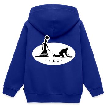 Hochzeit Brautpaar Leine - Kinder Premium Organic Zip Hoodie - Royalblau - Hinten - AI Model Kid Male (0cm)