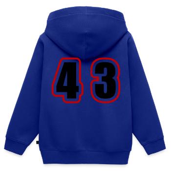 43 Zahl College - Kinder Premium Organic Zip Hoodie - Royalblau - Hinten - AI Model Kid Male (0cm)
