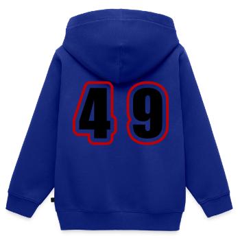 49 Zahl College - Kinder Premium Organic Zip Hoodie - Royalblau - Hinten - AI Model Kid Male (0cm)