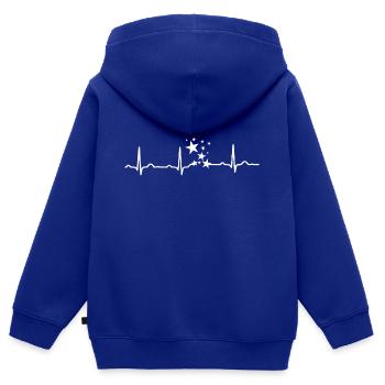 CADEAU - ECG COEUR EN LIGNE DISCO BALL STARS Blanc - Sweat Premium à capuche zippé enfant bio - bleu roi - Dos - AI Model Kid Male (0cm)