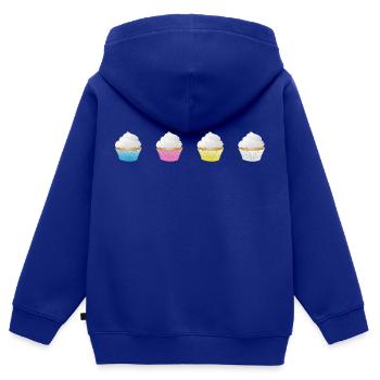 cupcake muffin cake kuchen backen bakery25 - Kinder Premium Organic Zip Hoodie - Royalblau - Hinten - AI Model Kid Male (0cm)