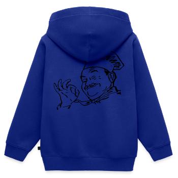 Chefkoch - Kinder Premium Organic Zip Hoodie - Royalblau - Hinten - AI Model Kid Male (0cm)
