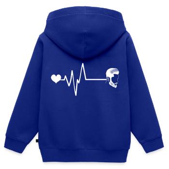 Fresh Haarschnitt Friseur Puls Herz Liebe - Kinder Premium Organic Zip Hoodie - Royalblau - Hinten - AI Model Kid Male (0cm)