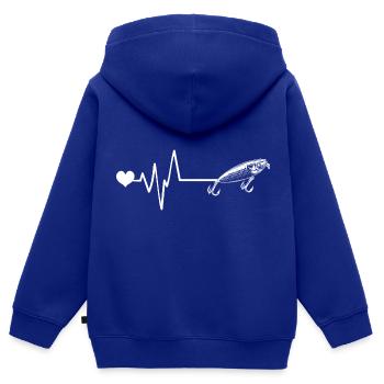 Hameçon Pulse - Sweat Premium à capuche zippé enfant bio - bleu roi - Dos - AI Model Kid Male (0cm)