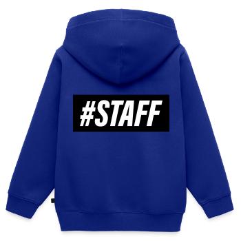 Membre du personnel - Sweat Premium à capuche zippé enfant bio - bleu roi - Dos - AI Model Kid Male (0cm)