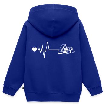 Impulsion d’or coeur amour - Sweat Premium à capuche zippé enfant bio - bleu roi - Dos - AI Model Kid Male (0cm)