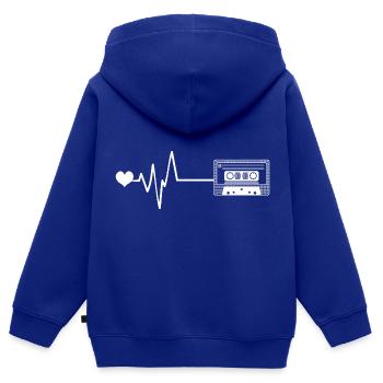 Kassette Puls Herzschlag - Kinder Premium Organic Zip Hoodie - Royalblau - Hinten - AI Model Kid Male (0cm)