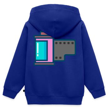 camera camera film camera photo - Kids Premium Organic Zip-up Hoodie - royal blue - Back - AI Model Kid Male (0cm)