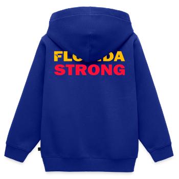 Floride Forte - Sweat Premium à capuche zippé enfant bio - bleu roi - Dos - AI Model Kid Male (0cm)