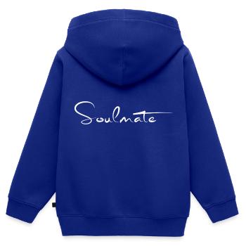Soulmate,Seelenfreund,Geschenk, Geschenkidee,Hund - Kinder Premium Organic Zip Hoodie - Royalblau - Hinten - AI Model Kid Male (0cm)