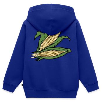 mais corn maize getreide veggie gemuese vegetables - Kinder Premium Organic Zip Hoodie - Royalblau - Hinten - AI Model Kid Male (0cm)