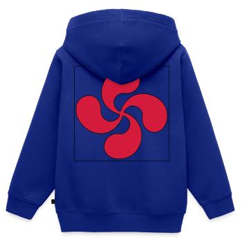 Baskische Quer - Kinder Premium Organic Zip Hoodie - Royalblau - Hinten - AI Model Kid Male (0cm)