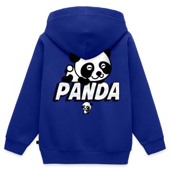 PANDA PANDA - Kinder Premium Organic Zip Hoodie - Royalblau - Hinten - AI Model Kid Male (0cm)