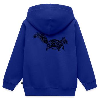 Écureuil roux - Sweat Premium à capuche zippé enfant bio - bleu roi - Dos - AI Model Kid Male (0cm)