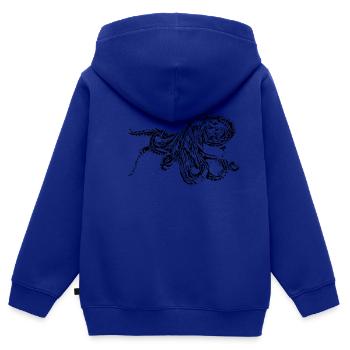 Oktopus - Kinder Premium Organic Zip Hoodie - Royalblau - Hinten - AI Model Kid Male (0cm)