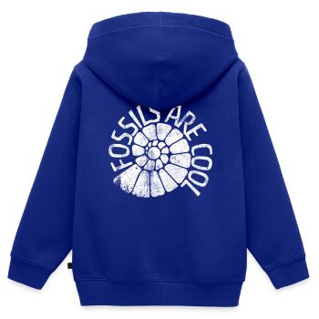 Fossilien sind cool - Kinder Premium Organic Zip Hoodie - Royalblau - Hinten - AI Model Kid Male (0cm)