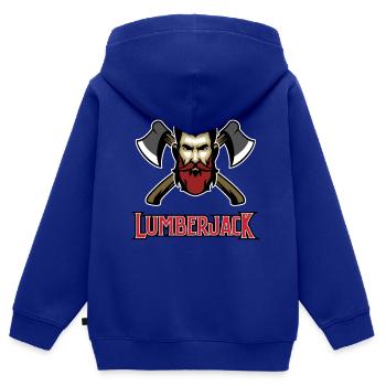 Lumberjack - Holzfäller - Kinder Premium Organic Zip Hoodie - Royalblau - Hinten - AI Model Kid Male (0cm)